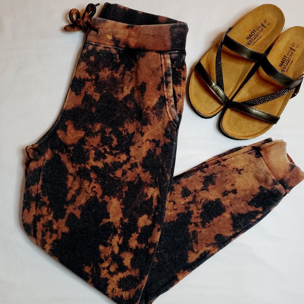 THE NU VINTAGE Joggers Tie-Dye Distressed Ultra Soft Size Medium